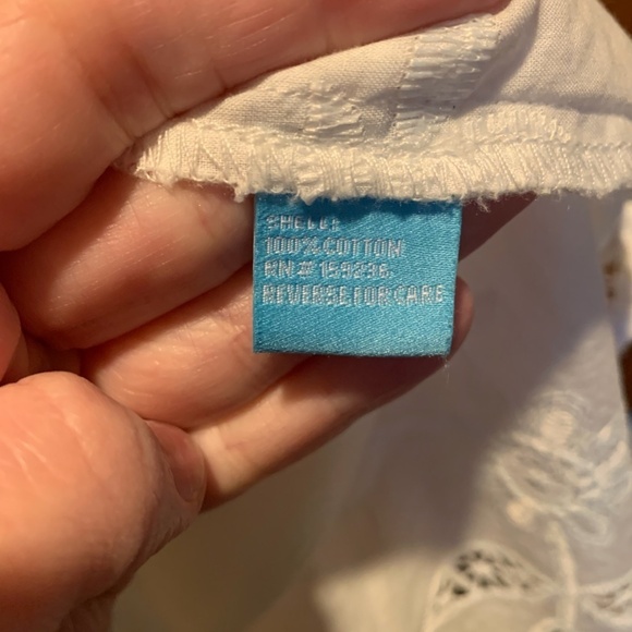 J. McLaughlin V-Neck White Floral Embroidered Blouse XS - Picture 5 of 6